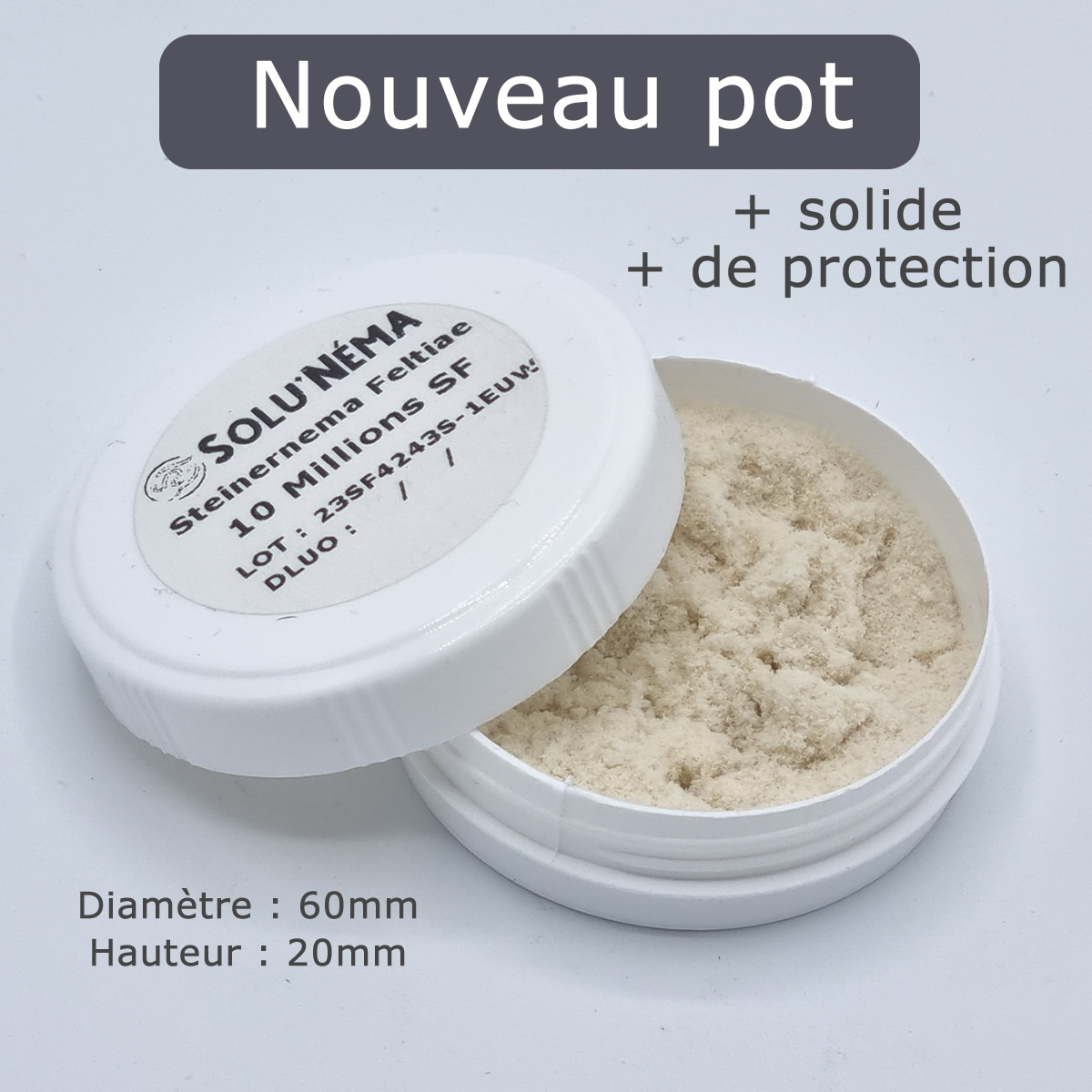 Solunema pot for nematodes (3, 5 and 10 million)