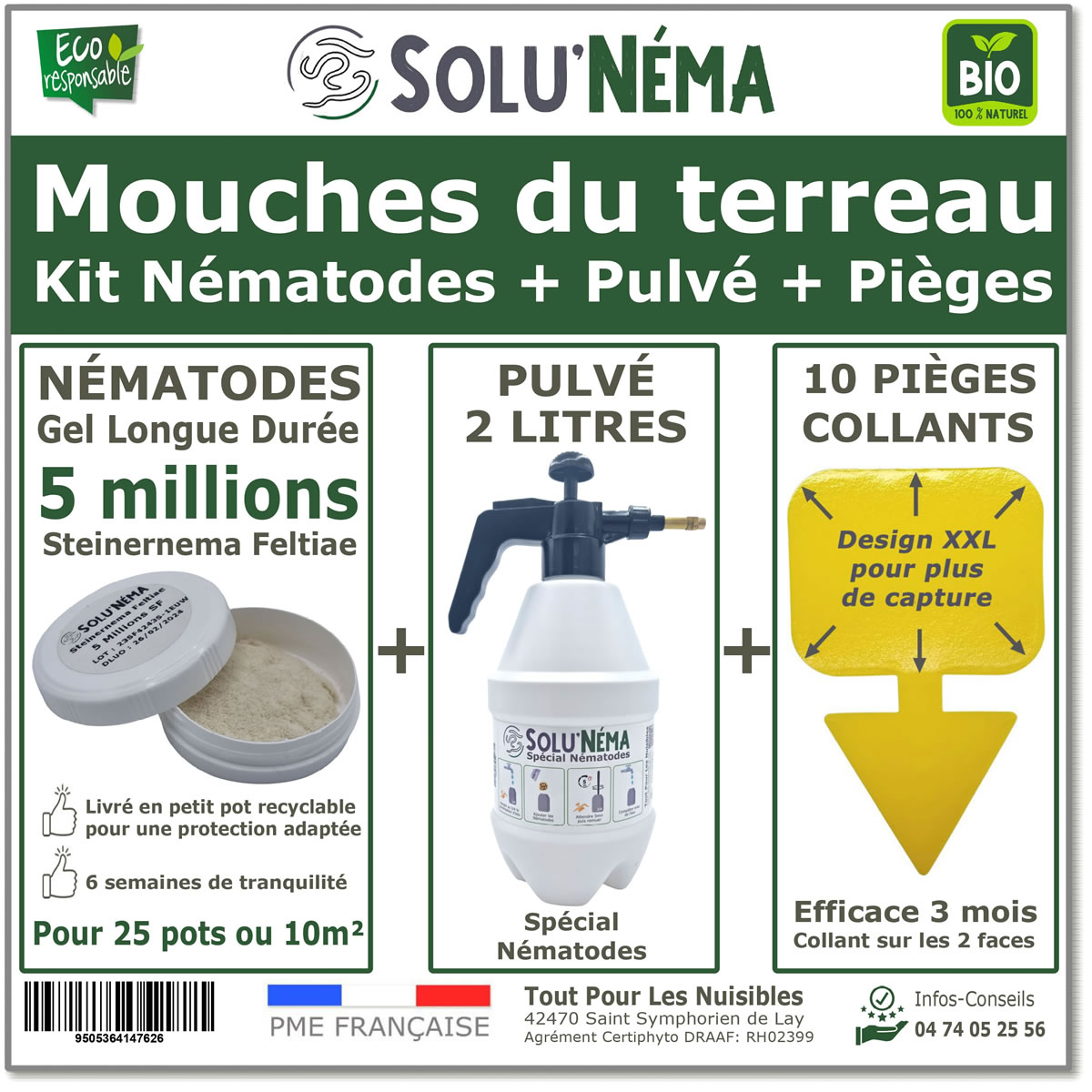 Nematodi (SF) Solunema per le mosche del suolo 5 milioni di SF