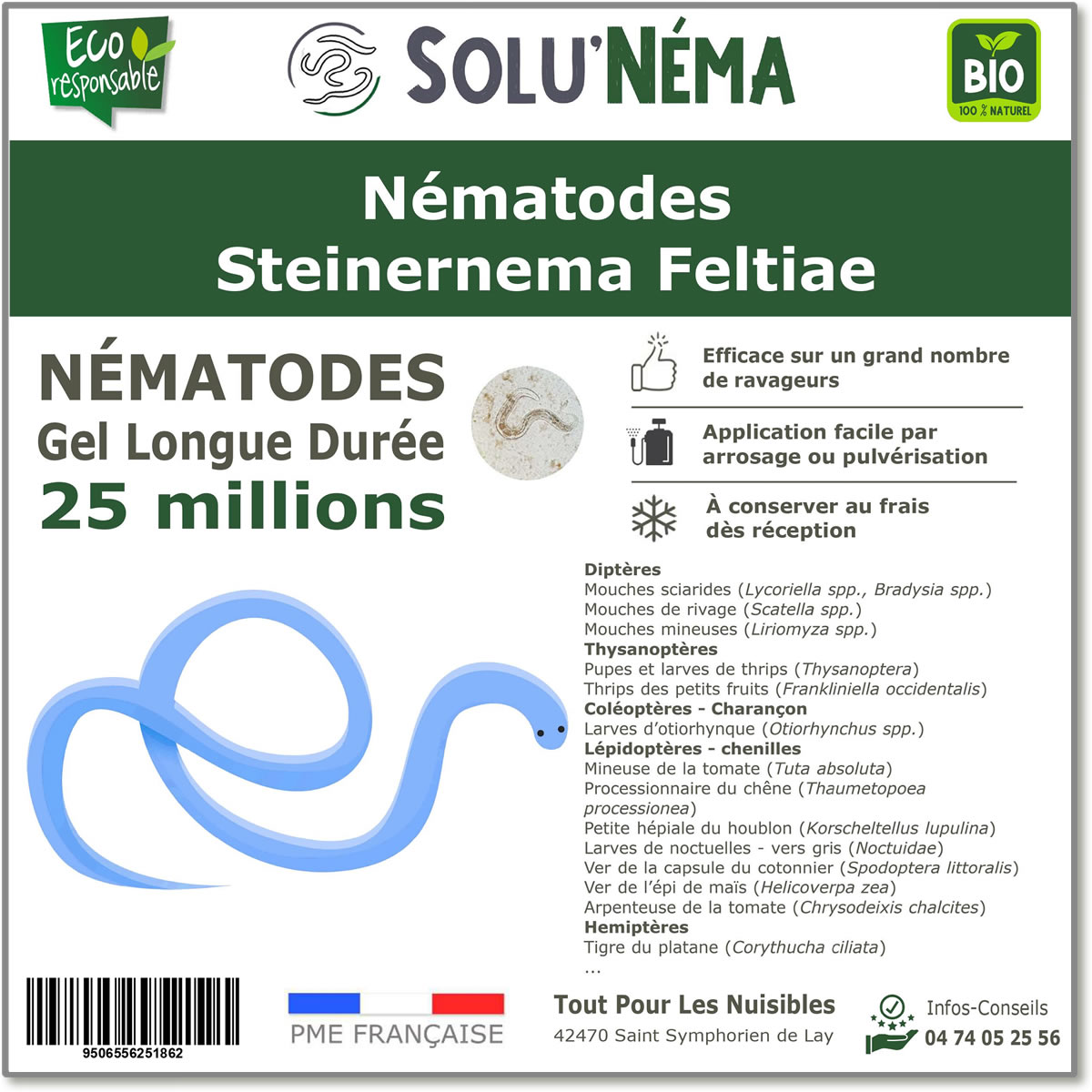 25 Millions de nématodes Steinernema Feltiae (SF)