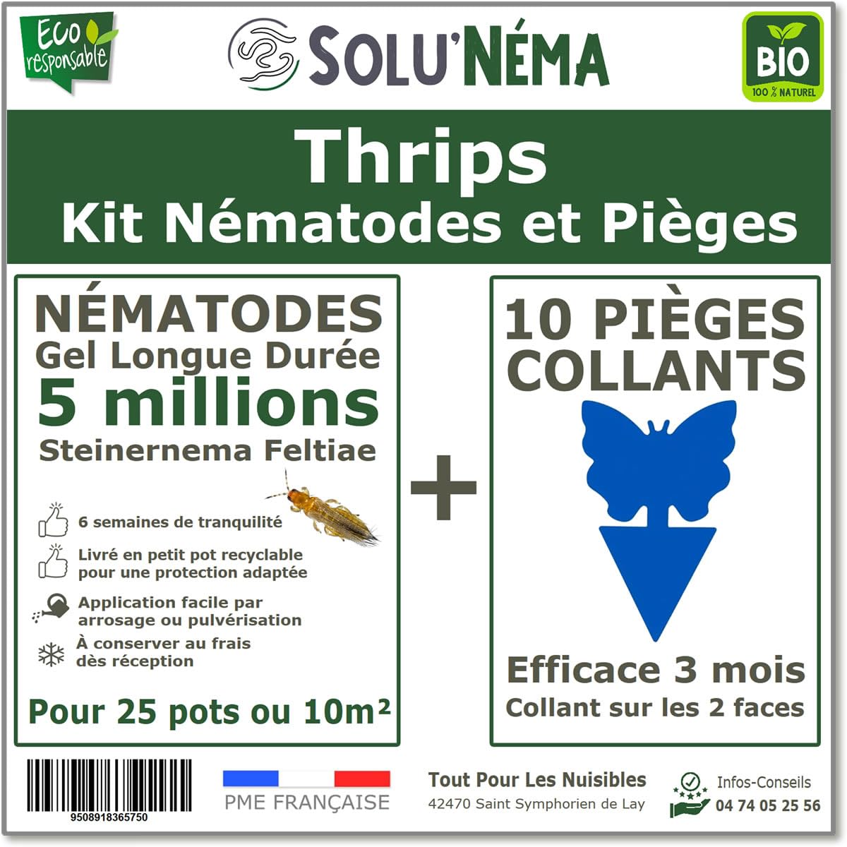 Kit Thrips - 5 millions Nématodes et 10 pièges collants