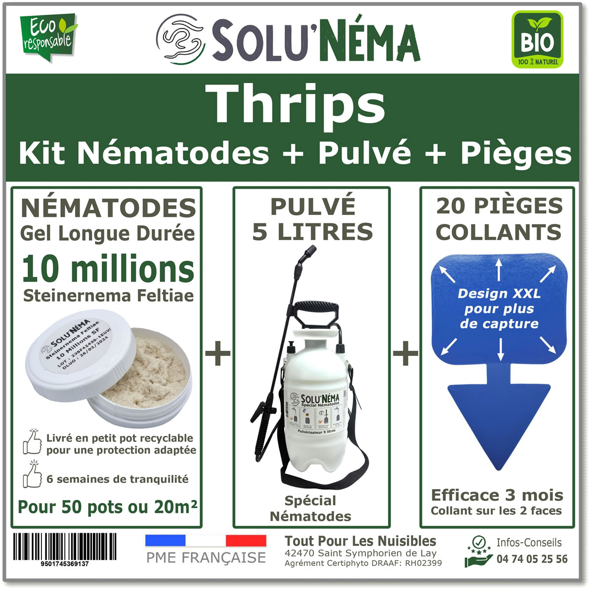 Κιτ Thrips - 10 εκατομμύρια + 1 σπρέι 2L + 20 μπλε παγίδες XXL