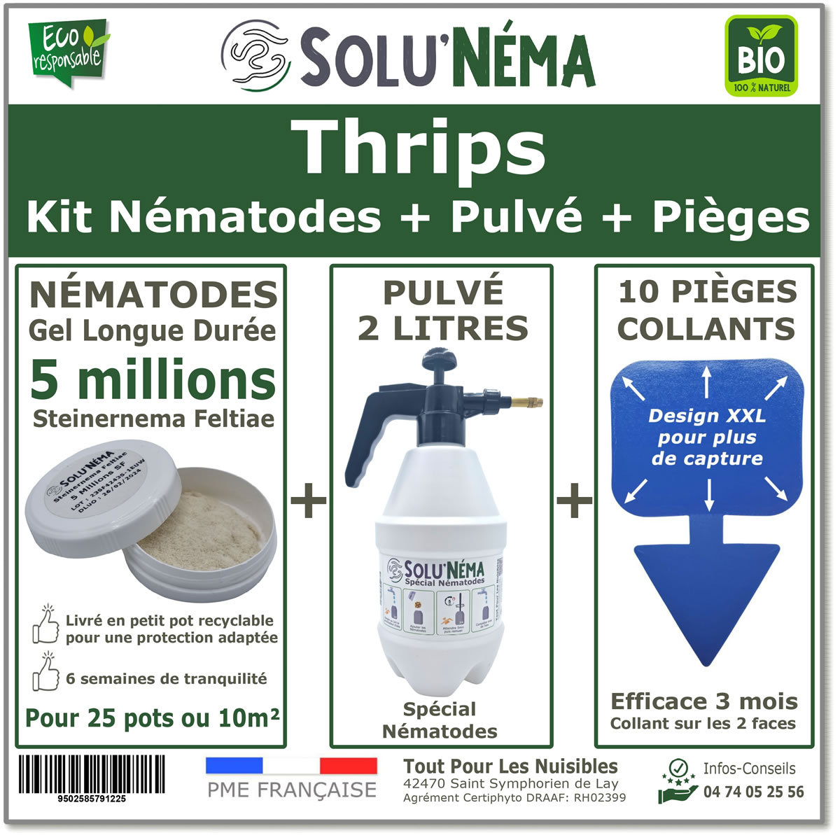 Κιτ Thrips - 5 εκατομμύρια + 1 σπρέι 2L + 10 μπλε παγίδες XXL