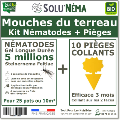 Nematodes antimouche terreaux, taupins, chenilles, fourmis 100m2